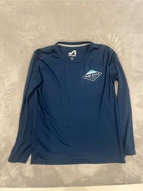 Surf Style Navy Long-Sleeve boys fishing shirt.